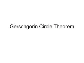 Gerschgorin Circle Theorem