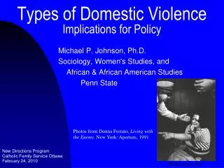 Types of Domestic Violence Implications for Policy