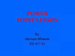 POWER POINT LESSON