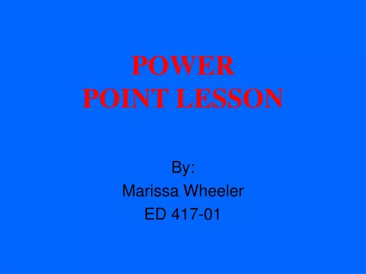 power point lesson