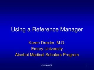 Using a Reference Manager