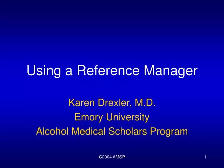 using a reference manager