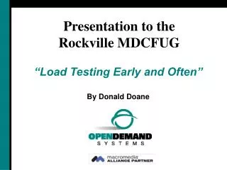 “Load Testing Early and Often” By Donald Doane