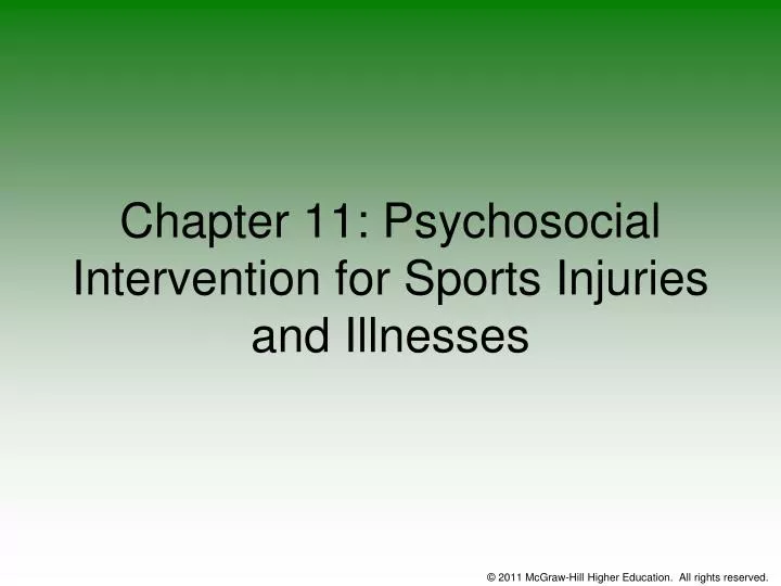 chapter 11 psychosocial intervention for sports injuries and illnesses
