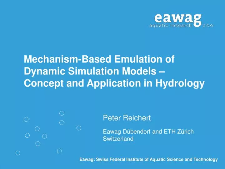 mechanism based emulation of dynamic simulation models concept and application in hydrology