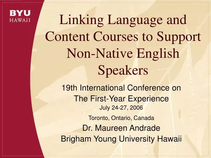 linking language and content courses to support non native english speakers