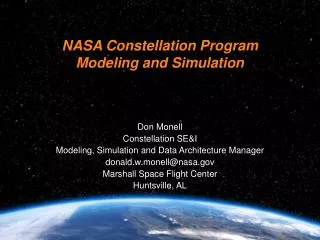 NASA Constellation Program Modeling and Simulation