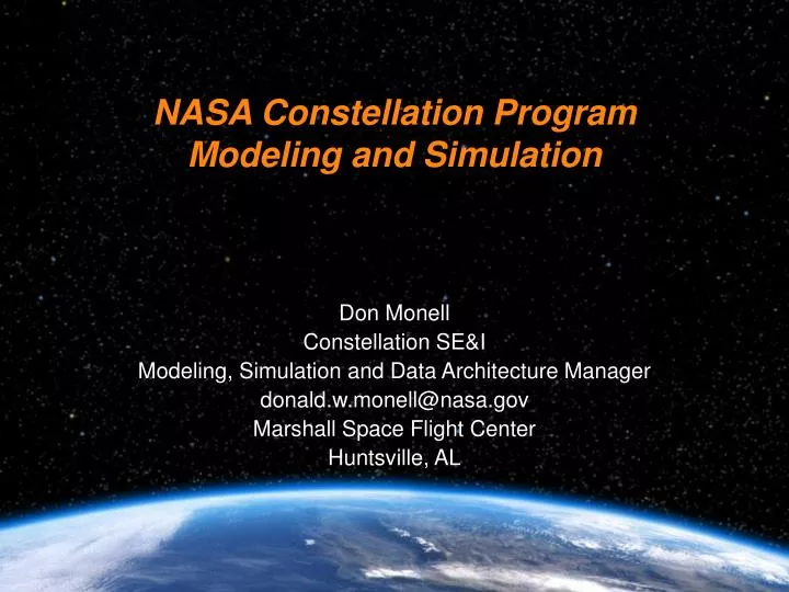 nasa constellation program modeling and simulation