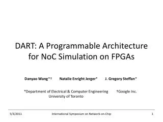 DART: A Programmable Architecture for NoC Simulation on FPGAs