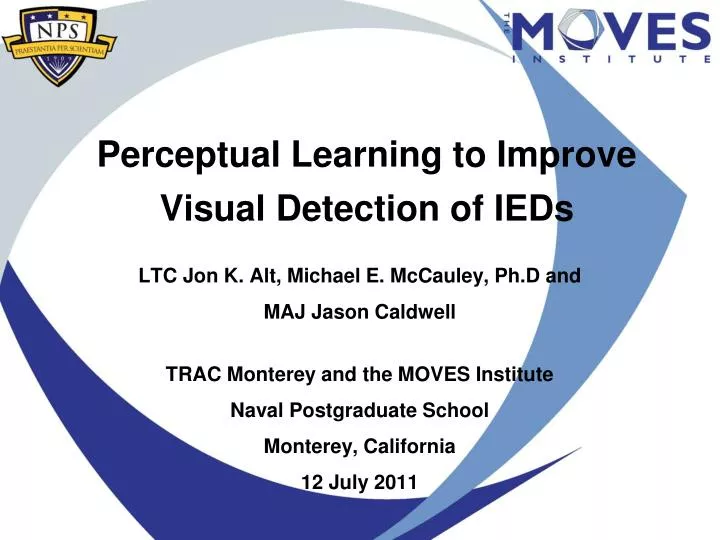 perceptual learning to improve visual detection of ieds