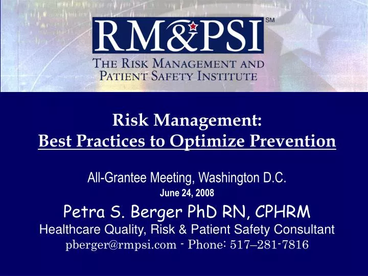 risk management best practices to optimize prevention