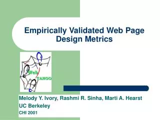 Empirically Validated Web Page Design Metrics