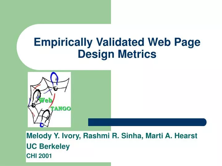 empirically validated web page design metrics