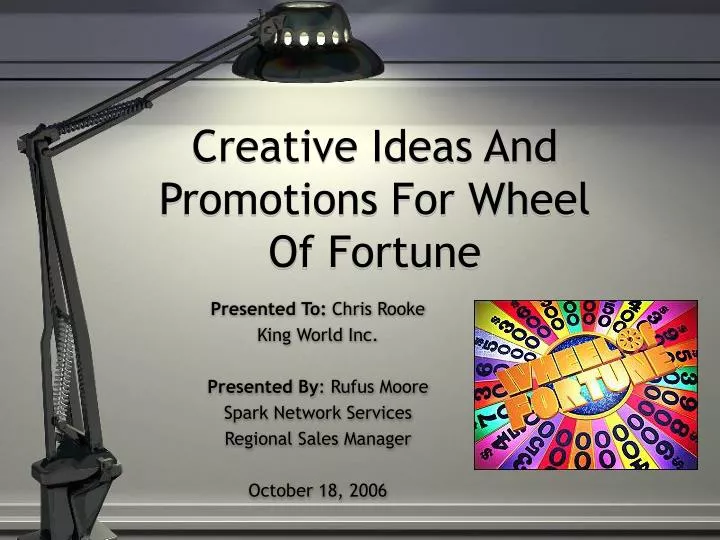 creative ideas and promotions for wheel of fortune