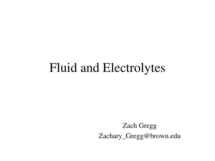 fluid and electrolytes