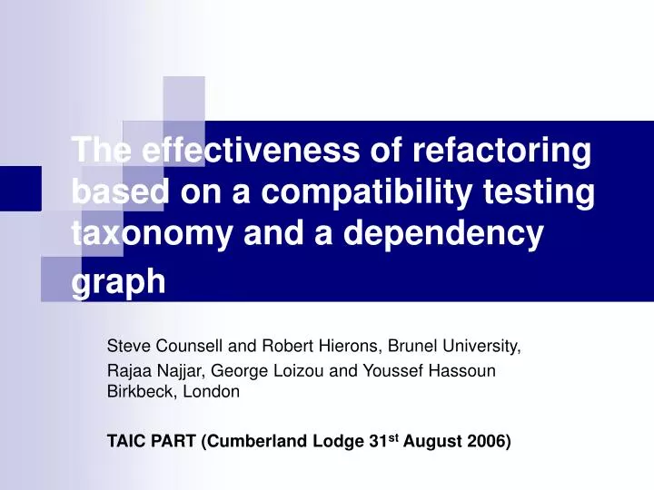 the effectiveness of refactoring based on a compatibility testing taxonomy and a dependency graph