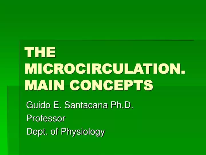 the microcirculation main concepts