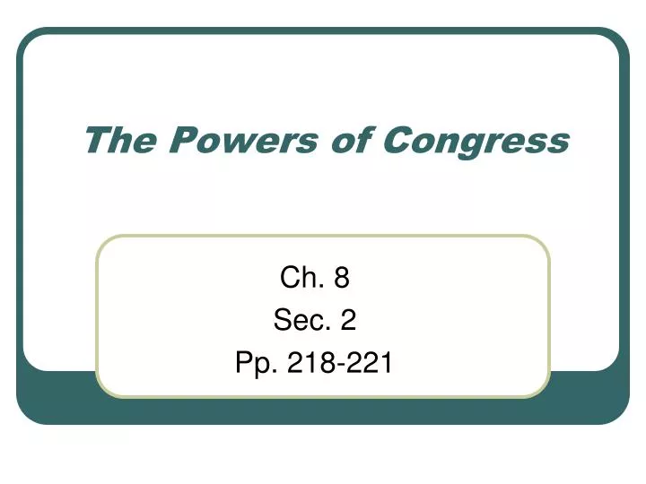 the powers of congress