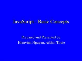 JavaScript - Basic Concepts