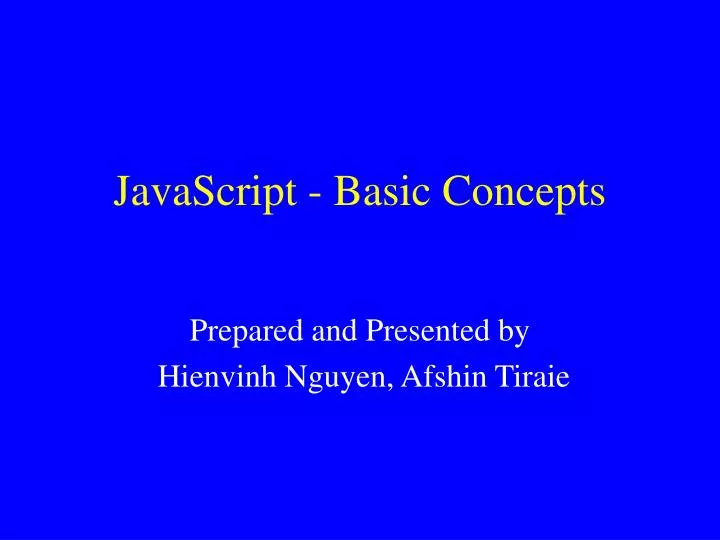 javascript basic concepts