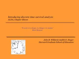 Introducing discrete-time survival analysis ALDA, Chapter Eleven