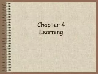 Chapter 4 Learning