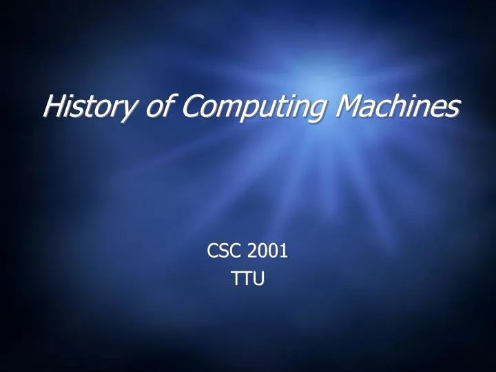 history of computing machines