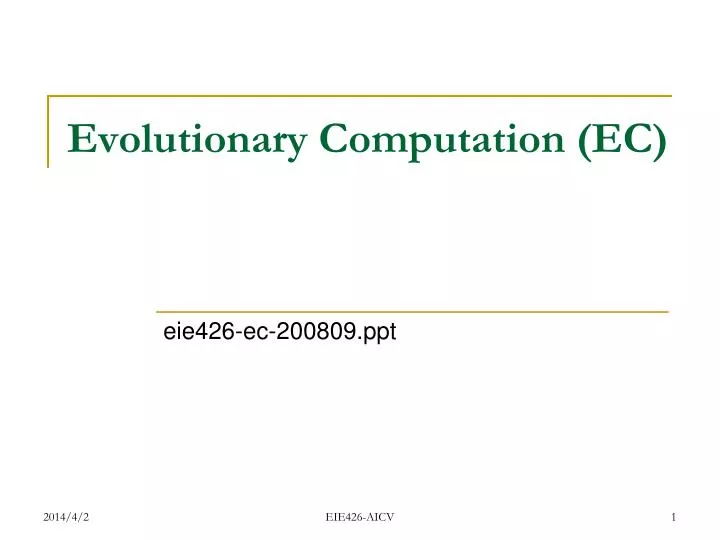evolutionary computation ec