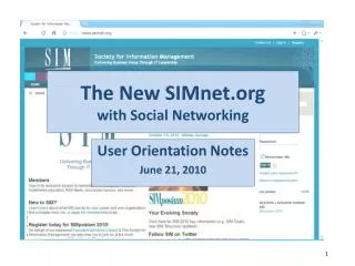 The New SIMnet.org with Social Networking
