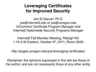 Leveraging Certificates for Improved Security