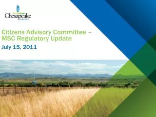Citizens Advisory Committee – MSC Regulatory Update
