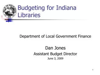 Budgeting for Indiana Libraries