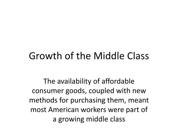 growth of the middle class