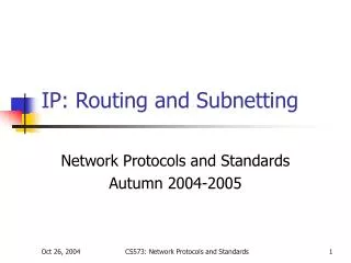 IP: Routing and Subnetting