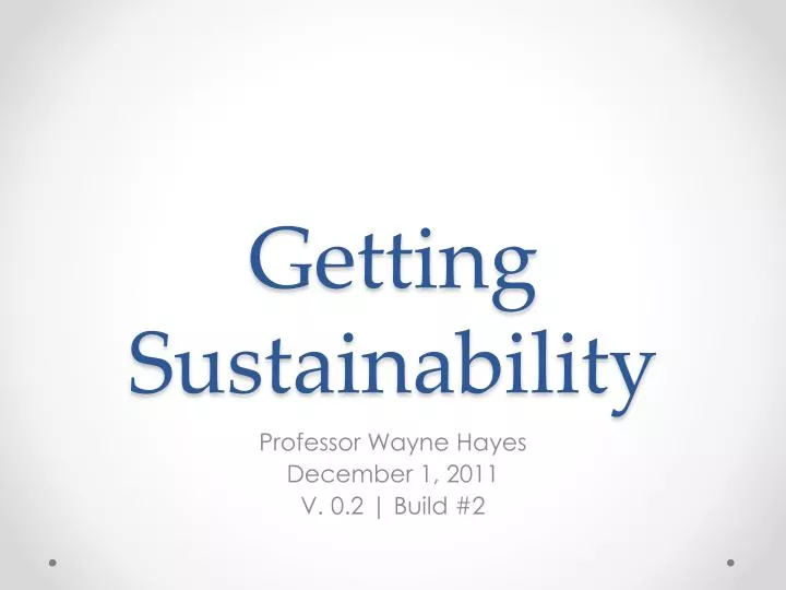 getting sustainability