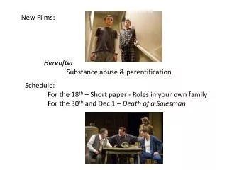 New Films: Hereafter 	Substance abuse &amp; parentification