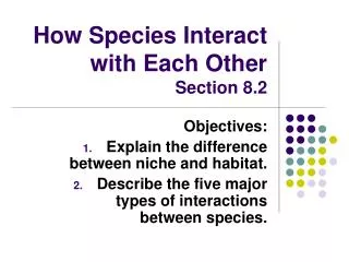 How Species Interact with Each Other Section 8.2