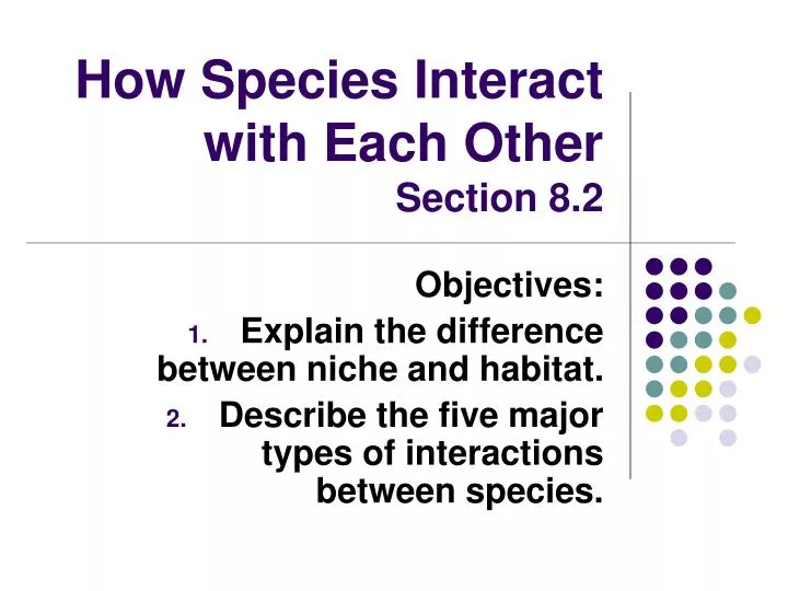 how species interact with each other section 8 2