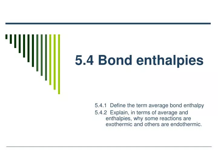 5 4 bond enthalpies