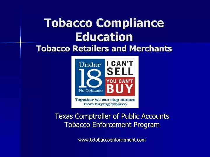 tobacco compliance education tobacco retailers and merchants