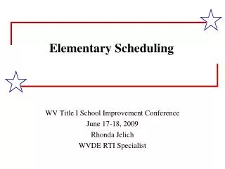 Elementary Scheduling