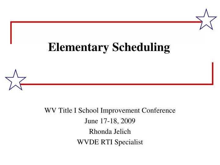 elementary scheduling