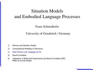Situation Models and Embodied Language Processes