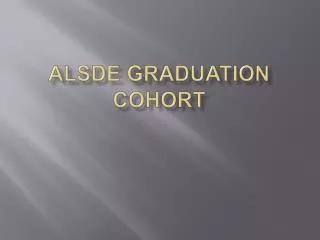 ALSDE Graduation Cohort