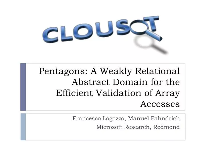 pentagons a weakly relational abstract domain for the efficient validation of array accesses