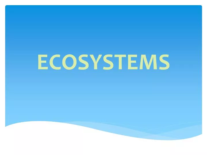 ecosystems