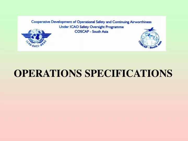 operations specifications