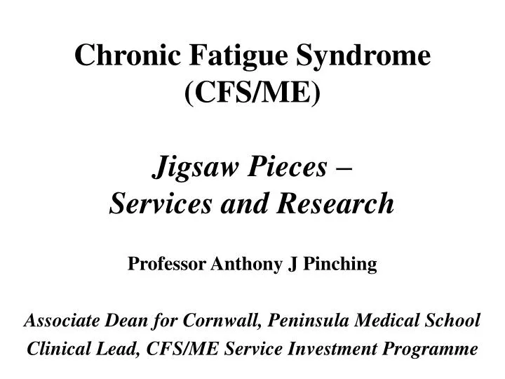 chronic fatigue syndrome cfs me jigsaw pieces services and research