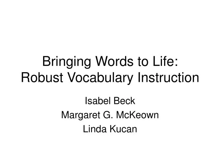 bringing words to life robust vocabulary instruction