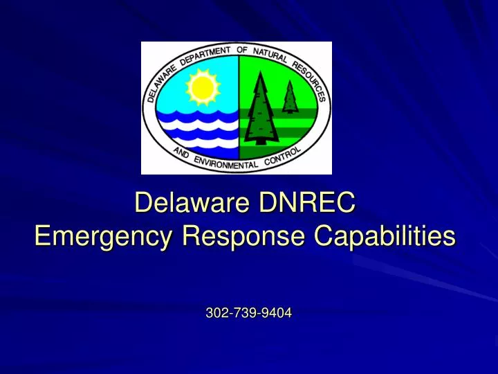 delaware dnrec emergency response capabilities